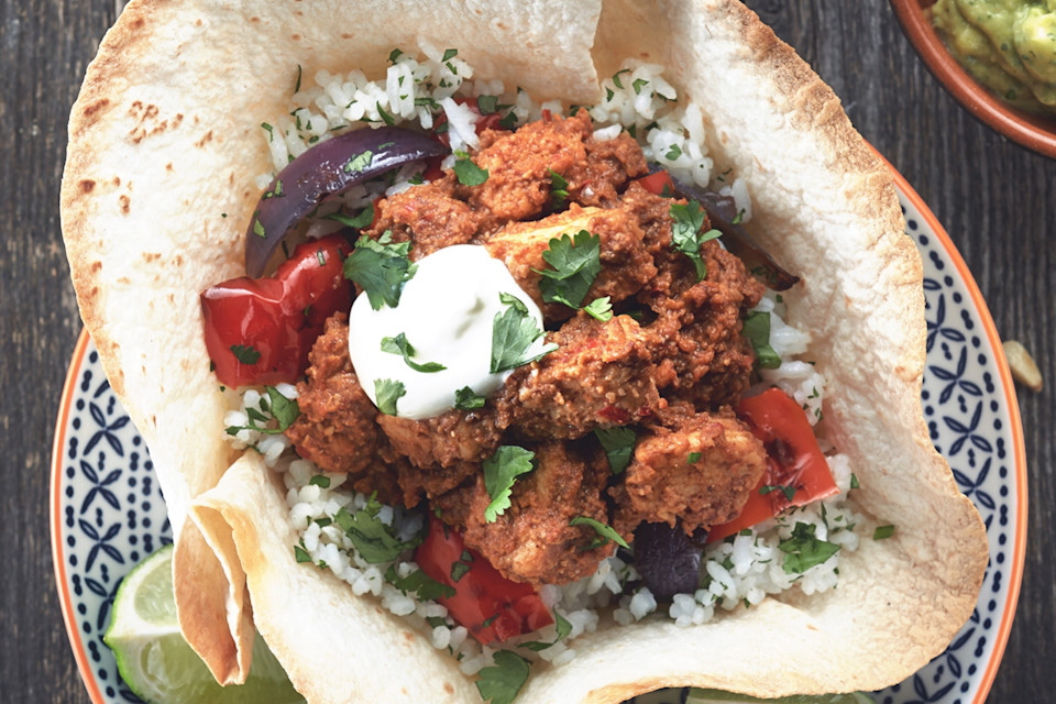 Mexican Taco Bowl with Coriander Rice