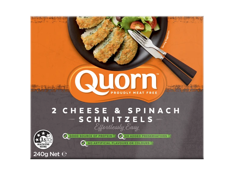 Quorn Cheese and Spinach Schnitzels