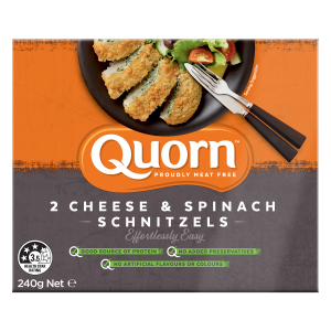 quorn cheese and spinach schnitzels