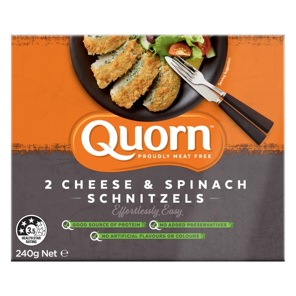 quorn cheese and spinach schnitzels