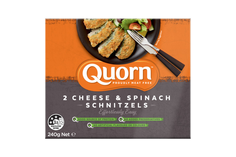 quorn cheese and spinach schnitzels