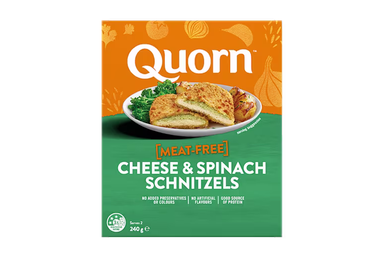 quorn cheese and spinach schnitzels