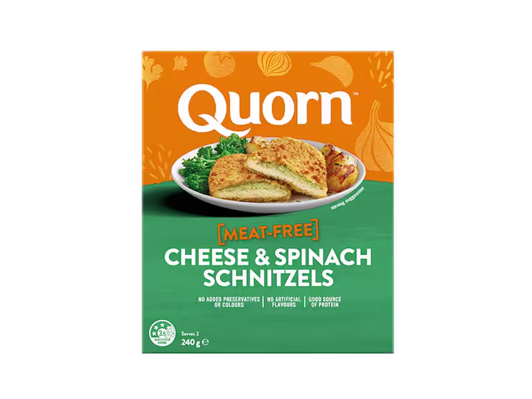 quorn cheese and spinach schnitzels