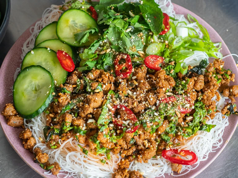 Quorn Vermicelli Noodle Salad in a bowl