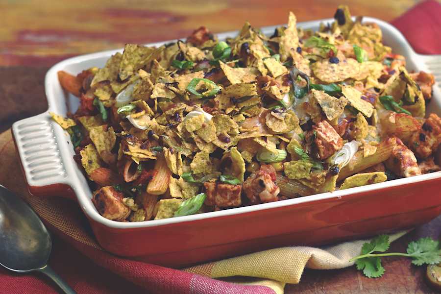 Vegetarian Mexican Pasta Bake Recipe With Meat-Free Quorn Pieces