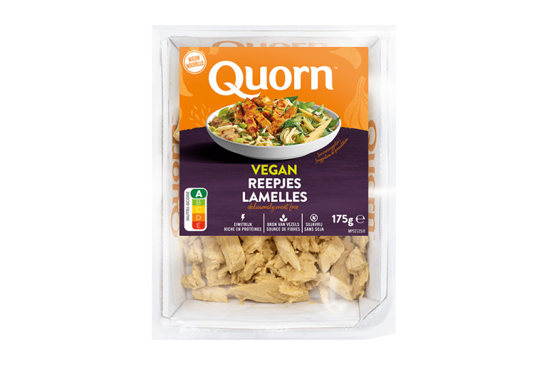 Quorn Vegan Pieces packaging with nutritional information.