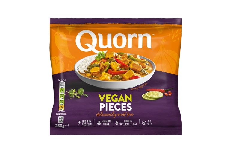 Quorn Vegan Chicken Pieces packaging.