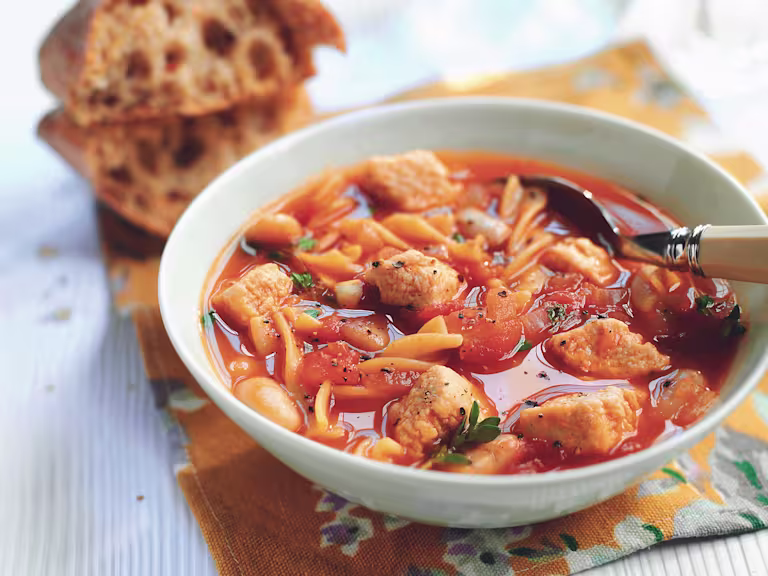 hearty bean pasta soup vegetarian recipe