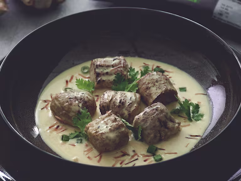 poached quorn swedish style balls with fragrant coconut broth vegetarian recipe