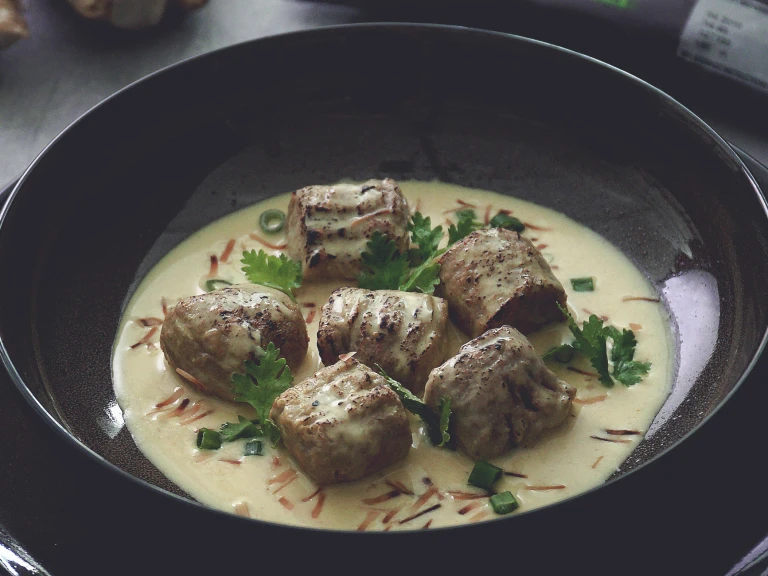 poached quorn swedish style balls with fragrant coconut broth vegetarian recipe