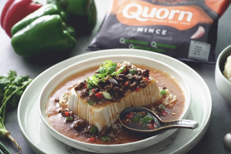 Steamed Tofu with Quorn Meat Free Mince