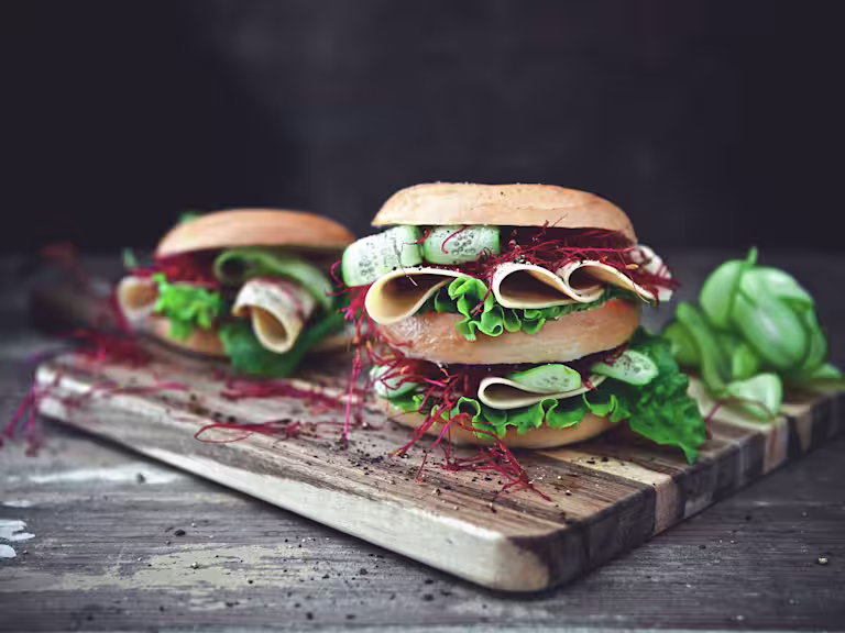 Quorn bagel med veganska skivor