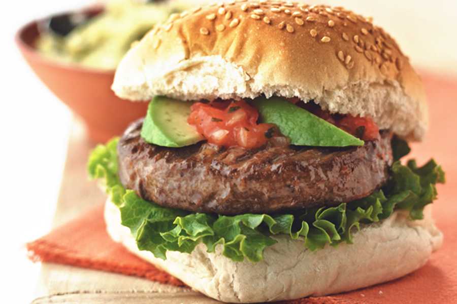 Meat Free Chilli Burgers with Guacamole Salsa Recipe | Quorn