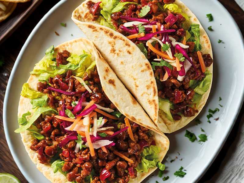 Vegetarian Korean BBQ Tacos Recipe With Meat-Free Quorn Mince