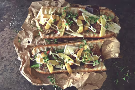 Vegetarisk Frenchstyle Baguette Burgare