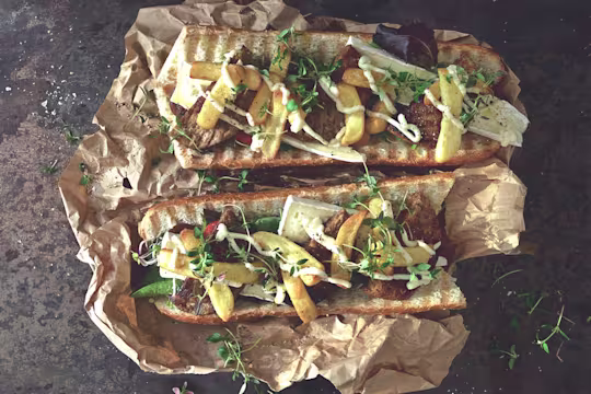 Vegetarisk Frenchstyle Baguette Burgare