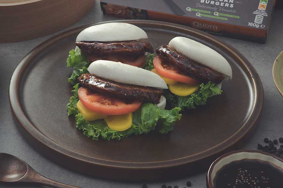 Pan-Seared Quorn Vegan Burger with Black Pepper Sauce