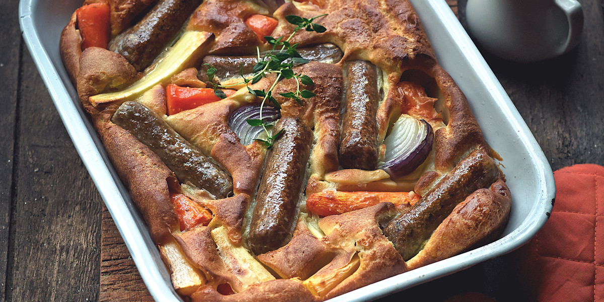 Healthier Toad in the Hole with Root Vegetables Recipe | Quorn