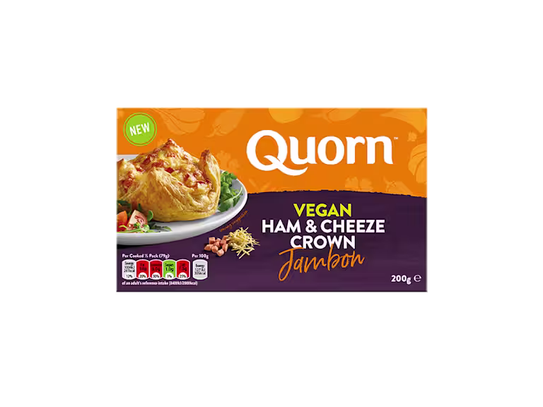 Quorn Vegan Ham And Cheeze Crown Jambon Packaging.