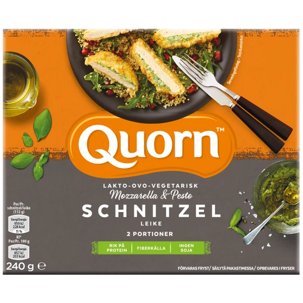 Quorn Ovo-Lakto-Vegetarisk Schnitzel med Mozzarella & Pesto