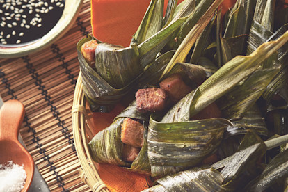 Quorn Wrapped with Pandan Leaves