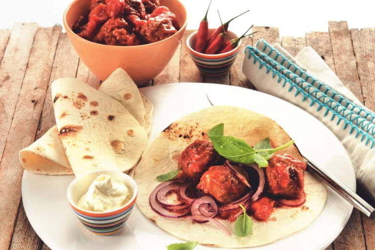 quorn swedish style meatball & tomato wrap quick vegetarian recipe