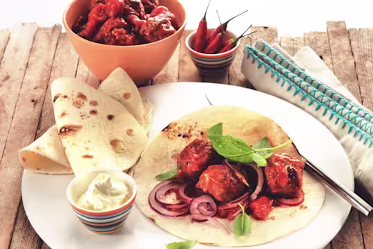 quorn swedish style balls & tomato wrap quick vegetarian recipe