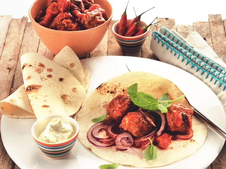 quorn swedish style balls & tomato wrap quick vegetarian recipe