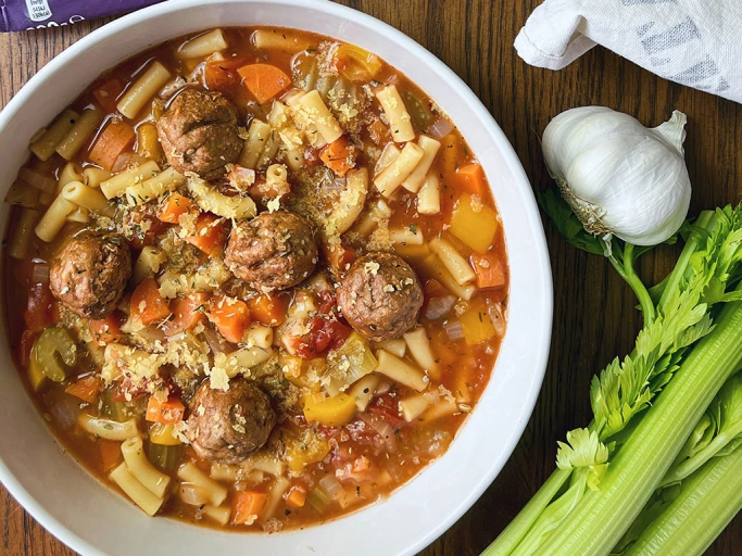 Meatball Minestrone Soup | Quorn