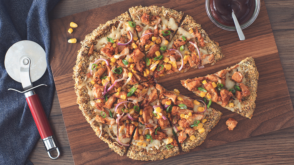 BBQ Cauliflower Crust Vegan Pizza