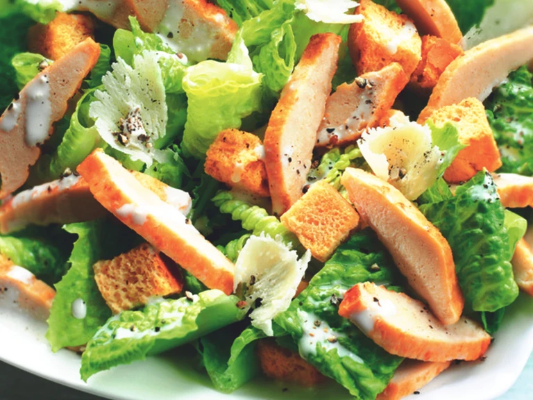 Quorn meat free Caesar Salad with Quorn Fillets or Pieces.