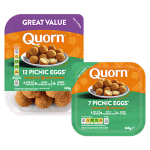 Vegetarian Quorn Picnic Eggs product packaging with nutritional information
