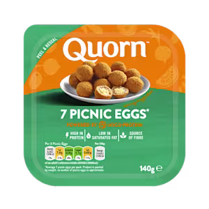 Vegetarian Quorn Picnic Eggs product packaging with nutritional information