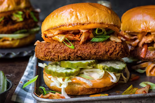 Vegetarian Quorn Korean Kickin’ ChiQin Sandwich