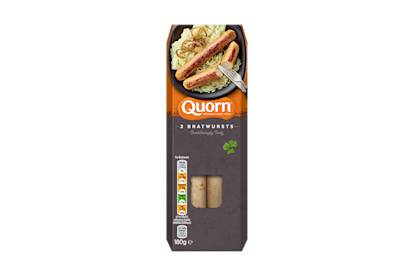 meat free quorn bratwursts sausages