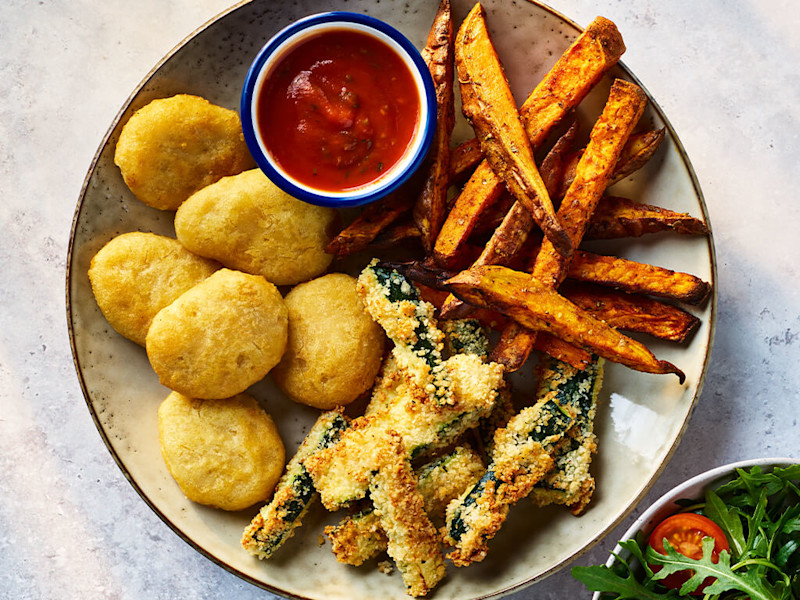 Quorn Meatless ChiQin Nuggets With Garlic Zucchini Chips Quorn
