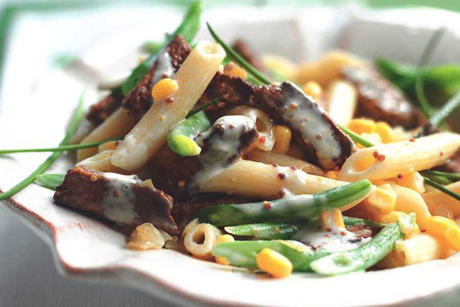 Vegetarian Creamy Mustard Pasta With Meat-Free Quorn Strips