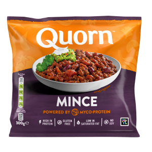 Vegetarian Quorn Mince product packaging with nutritional information