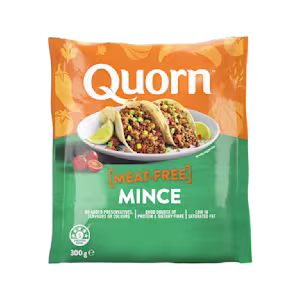 Vegetarian Quorn Mince product packaging with nutritional information