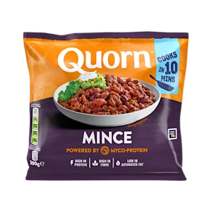 Vegetarian Quorn Mince product packaging with nutritional information