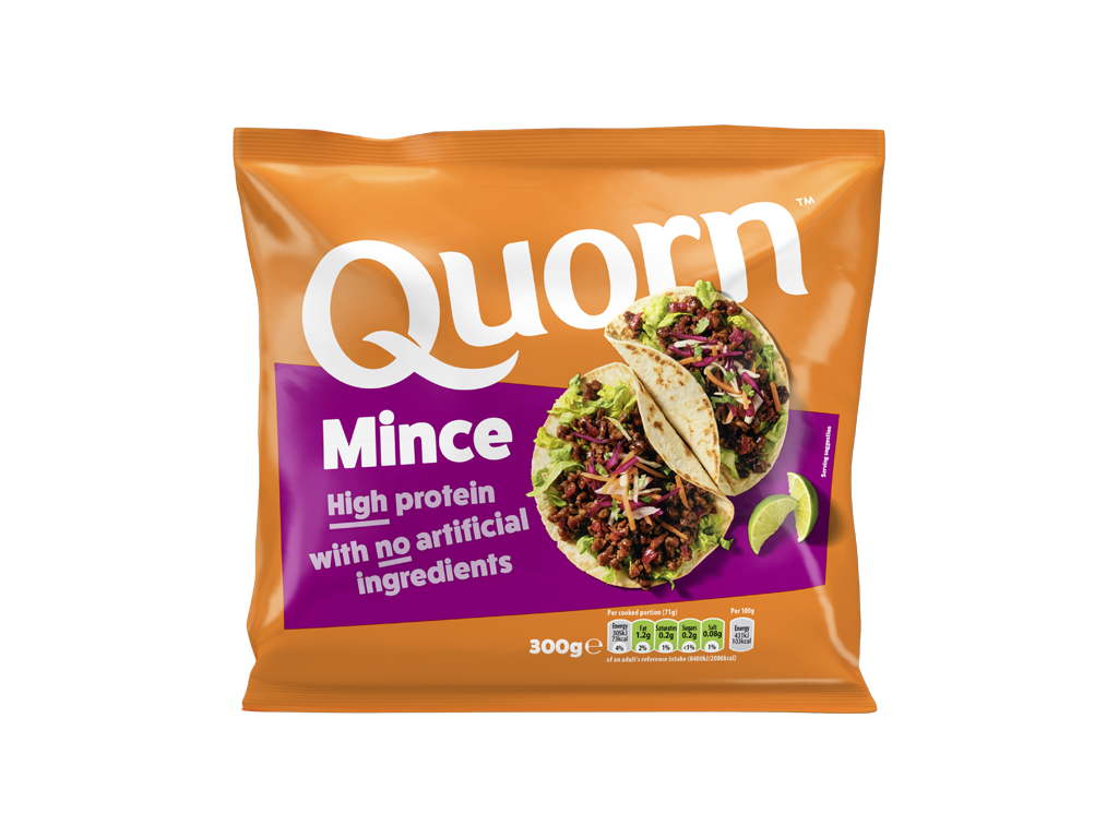 Emballage til vegetarisk Quorn Hakkefars-produkt med næringsindhold