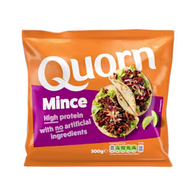 Emballage til vegetarisk Quorn Hakkefars-produkt med næringsindhold