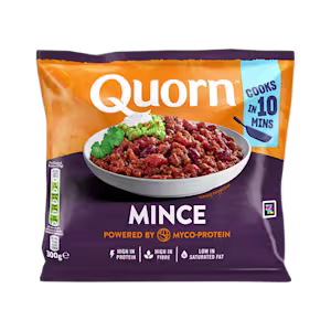 Vegetarian Quorn Mince product packaging with nutritional information