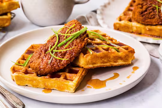 Vegetarian Breakfast Waffles Quorn ChiQin and Waffles