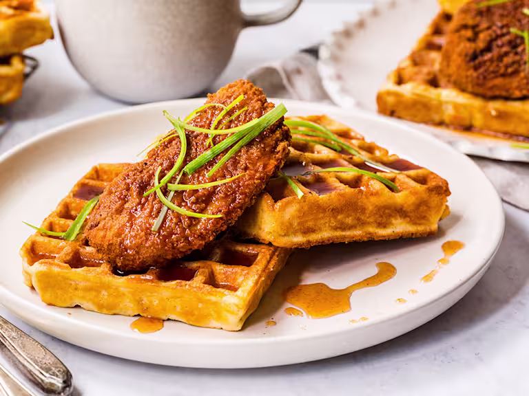 Vegetarian Breakfast Waffles Quorn ChiQin and Waffles