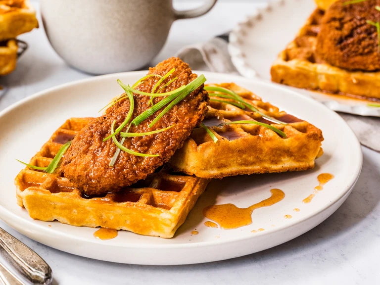 Vegetarian Breakfast Waffles Quorn ChiQin and Waffles