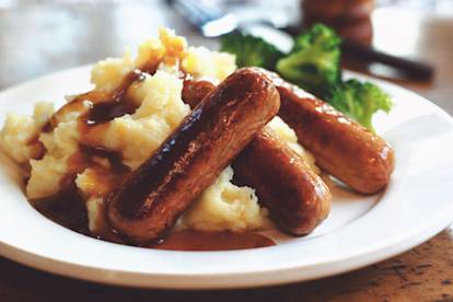 quorn sausages with colcannon mash vegetarian recipe