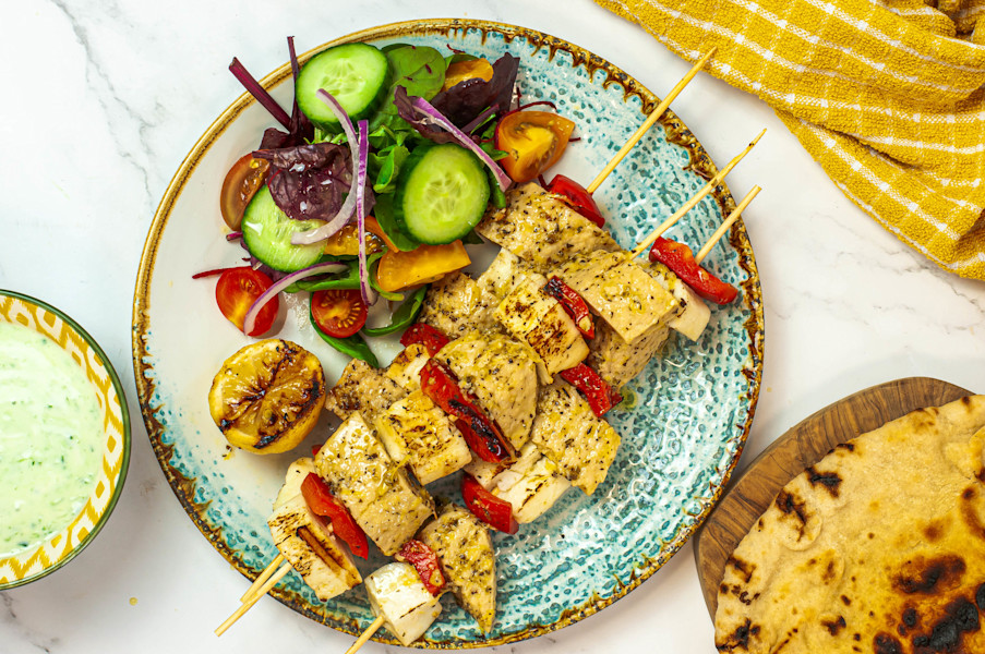 Quorn Chicken & Halloumi Skewers