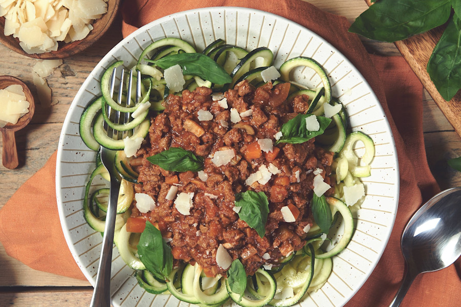 Meatless Courgette Spaghetti Bolognese Recipe Quorn