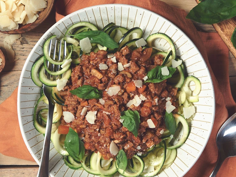 Lakto-ovo vegetarisk Bolognese med zoodles - recept